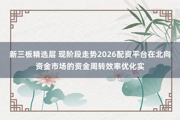 新三板精选层 现阶段走势2026配资平台在北向资金市场的资金周转效率优化实